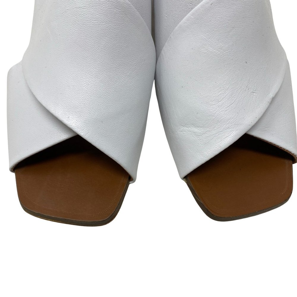 Zara Basic Collection White Leather Crossover Sli… - image 2